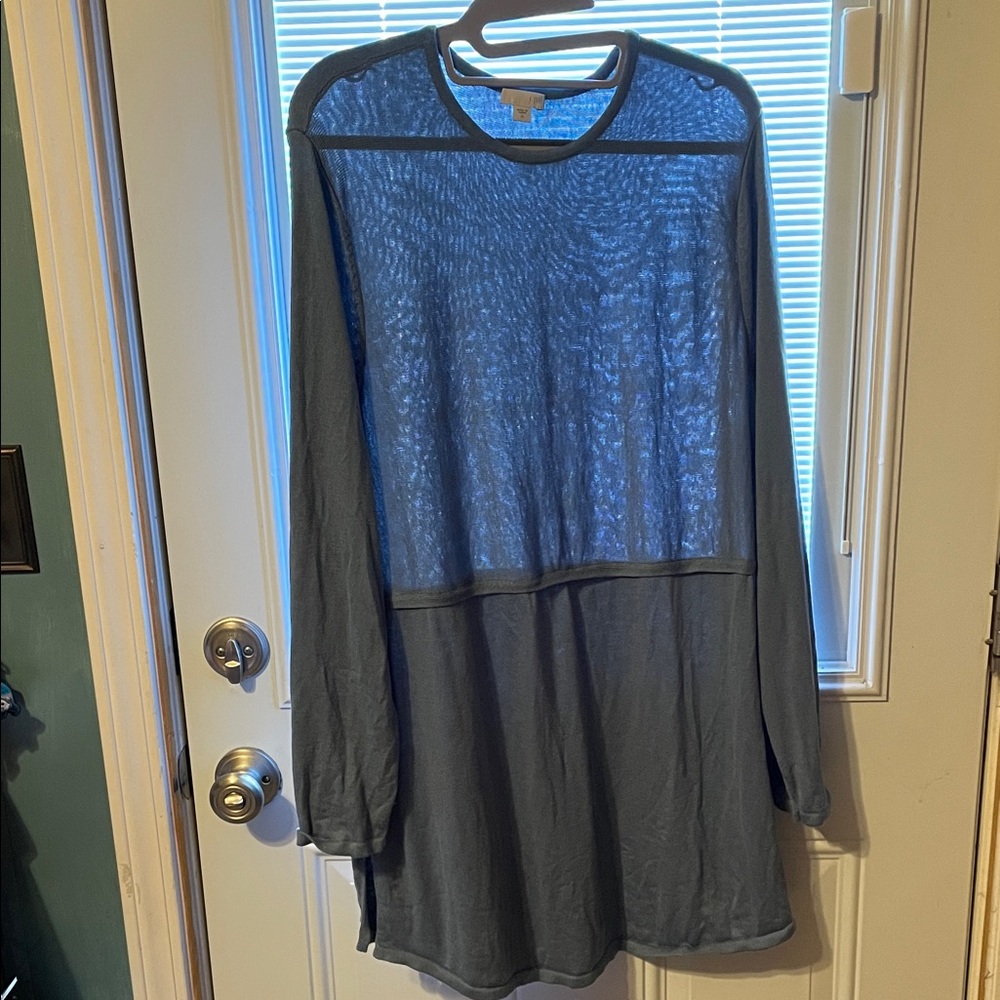 J. Jill Blue Long Sleeve Sweater Cardigan